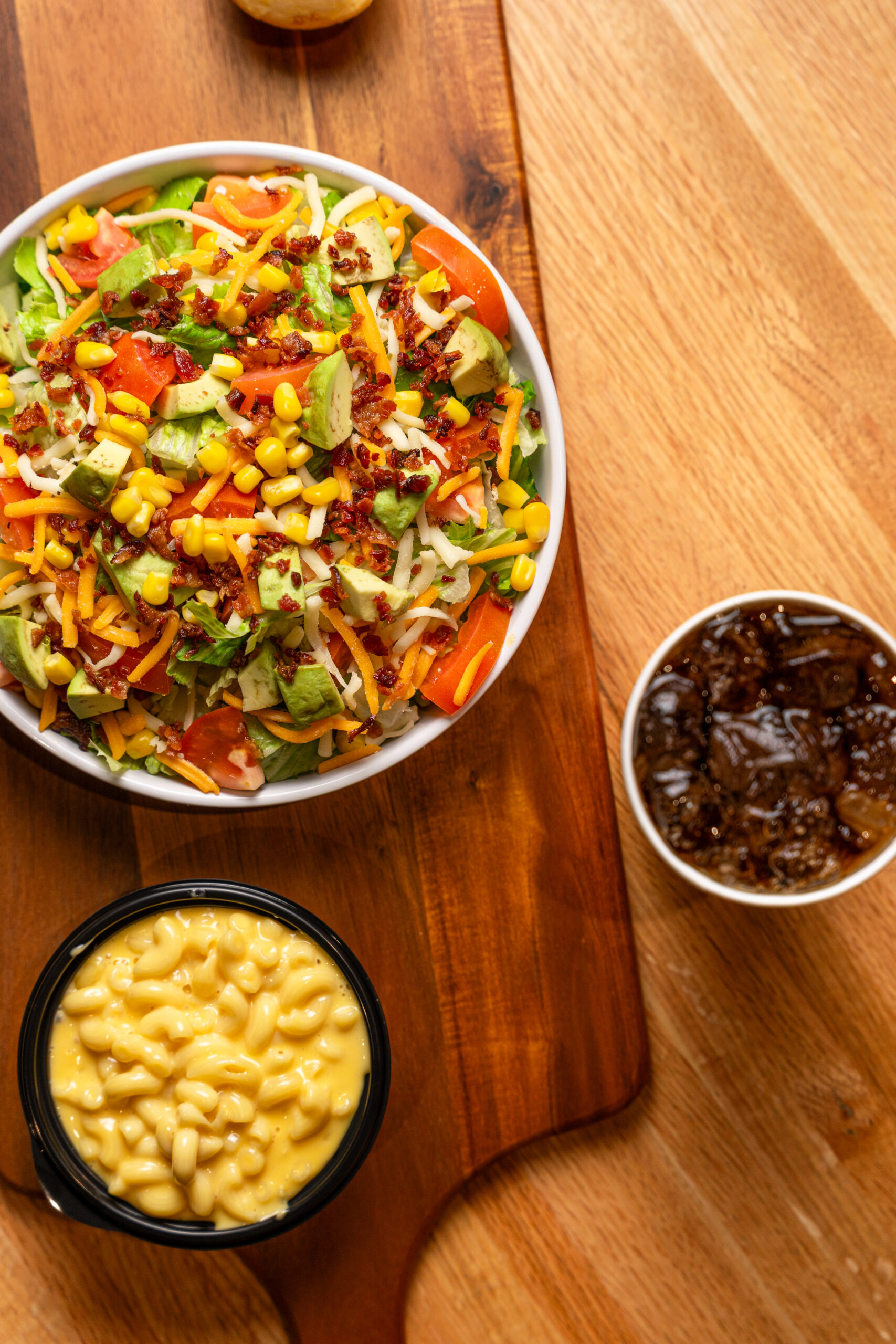 Cobb Salad with side and soda